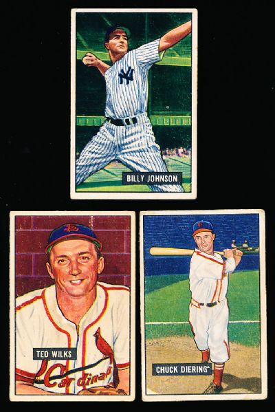 1951 Bowman Bb- 4 Diff. Cardinals and a Yankee