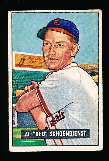 1951 Bowman Bb- #10 Schoendienst, Cardinals