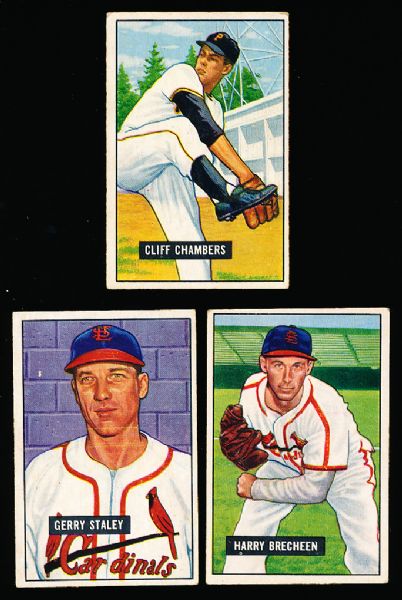 1951 Bowman Bb- 3 Diff. Cardinals