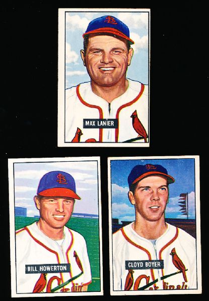 1951 Bowman Bb- 4 Diff. Cardinals