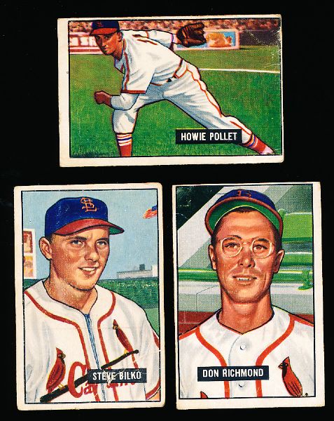 1951 Bowman Bb- 3 Diff. Hi# Cardinals