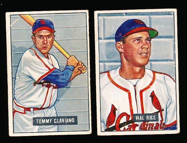 1951 Bowman Bb- 2 Diff. Hi# Cardinals