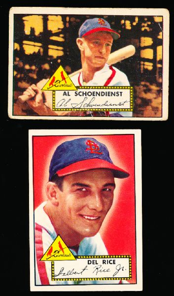 1952 Topps Bb- 2 Diff. Cardinals
