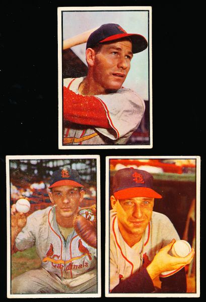 1953 Bowman Bb Color- 3 Cardinals
