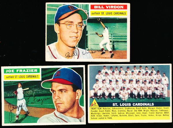 1956 Topps Baseball- 3 Diff. Cardinals