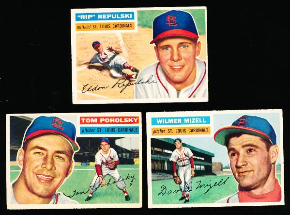 1956 Topps Baseball- 3 Diff. Cardinals