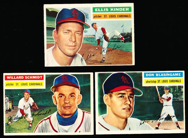 1956 Topps Baseball- 4 Diff. Cardinals