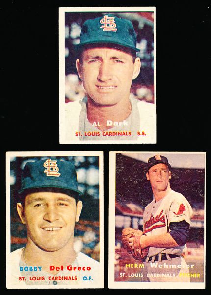 1957 Topps Baseball- 3 Diff. Cardinals