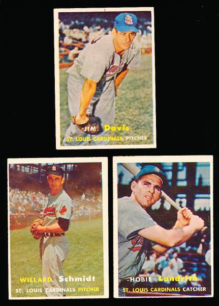 1957 Topps Baseball- 4 Diff. Cardinals