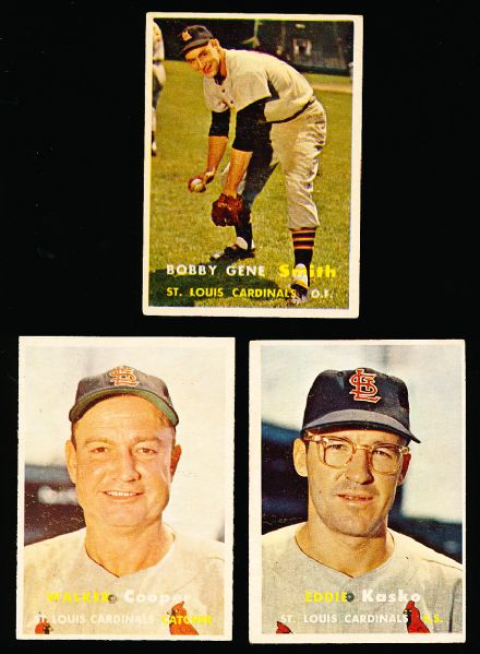 1957 Topps Baseball- 3 Diff. Cardinals