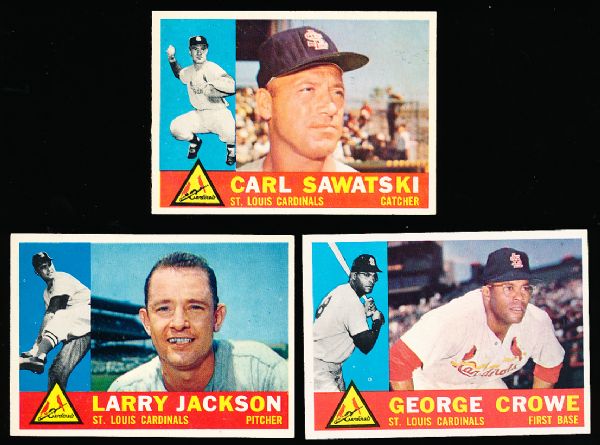 1960 Topps Bb- 9 Diff. Cardinals
