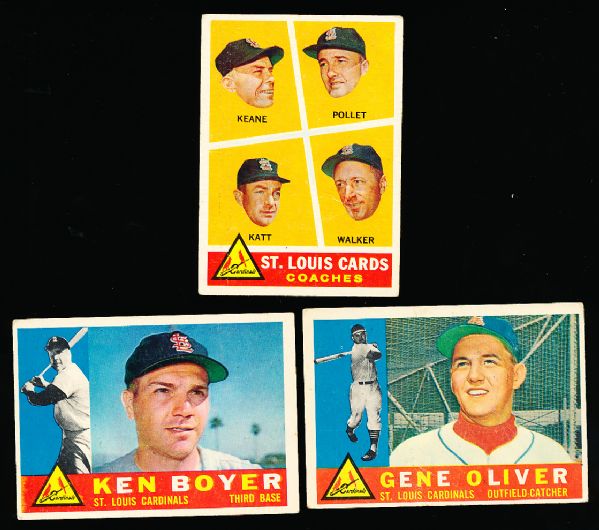 1960 Topps Bb- 9 Diff. Cardinals