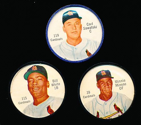 1962 Salada Baseball Coins- 3 Diff. Cardinals