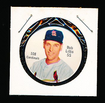 1962 Salada Baseball Coin- #108 Bob Lillis, Cardinals
