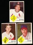 1963 Fleer Bb- 3 Diff. Cardinals