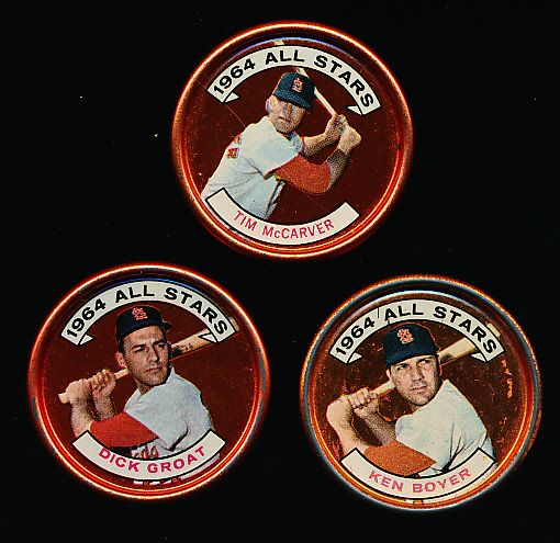 1964 Topps Bb Coins- 4 Diff. Cardinals