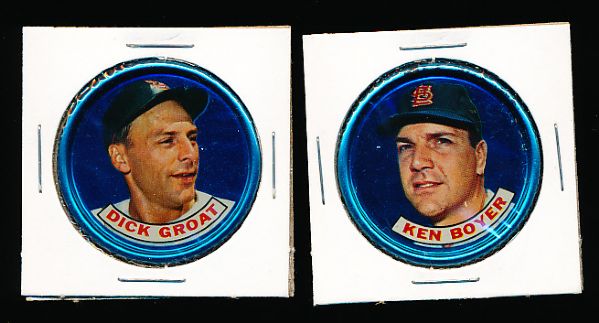 1965 Old London Baseball Coins- 2 Diff. Cardinals