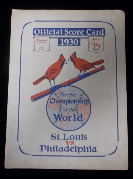 1930 World Series Baseball Program- Philadelphia A’s @ St. Louis Cardinals