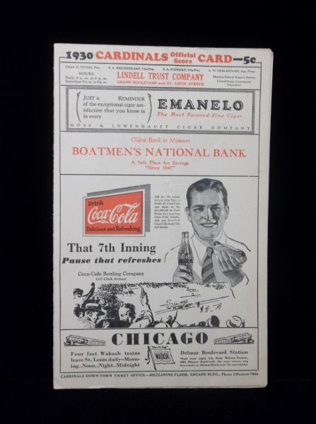 1930 St. Louis Cardinals Scorecard 
