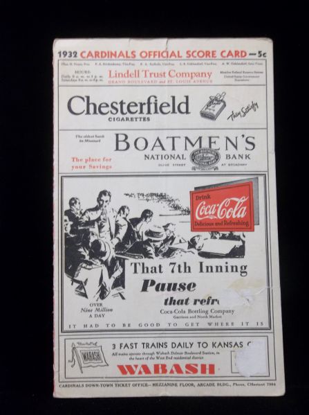 1932 St. Louis Cardinals Scorecard vs. Pirates