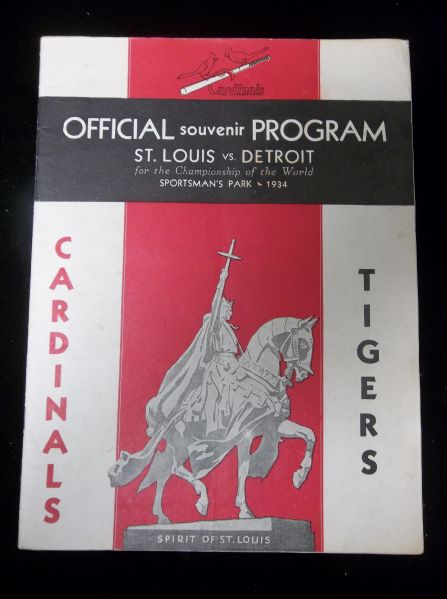 1934 World Series Baseball Program- Detroit Tigers at St. Louis Cardinals- With Game 5 Ticket Stub Glued Inside (Page 5)