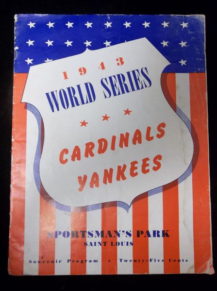 1943 World Series Baseball Program- New York Yankees at St. Louis Cardinals