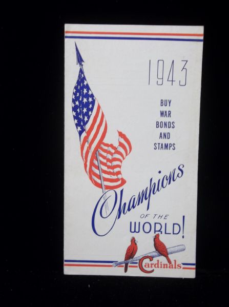 1943 St. Louis Cardinals Roster Schedule- Trifold