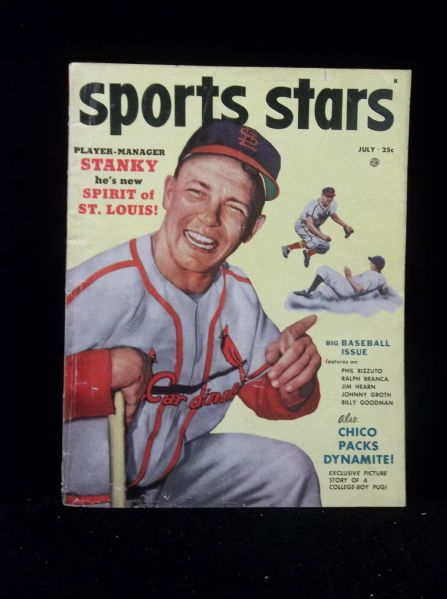 July 1952 “Sports Stars” Magazine- Eddie Stanky on Cover! 