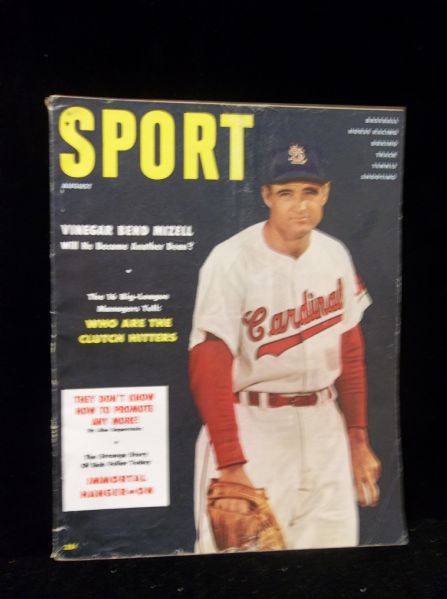 August 1956 Sport Magazine- Vinegar Bend Mizell Cover