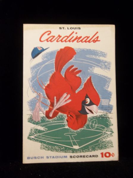 1959 St. Louis Cardinals Scorecard vs. Pirates