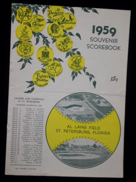 1959 Spring Training Program- Cardinals vs. Yankees