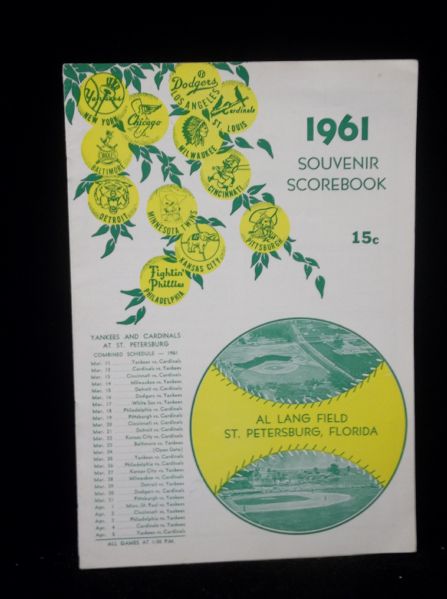 1961 Spring Training Program- Cardinals vs. Phillies
