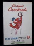1963 St. Louis Cardinals Scorecard vs. Phillies