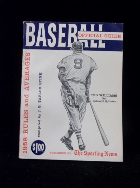 1958 The Sporting News Baseball Guide- Ted Williams Cover!