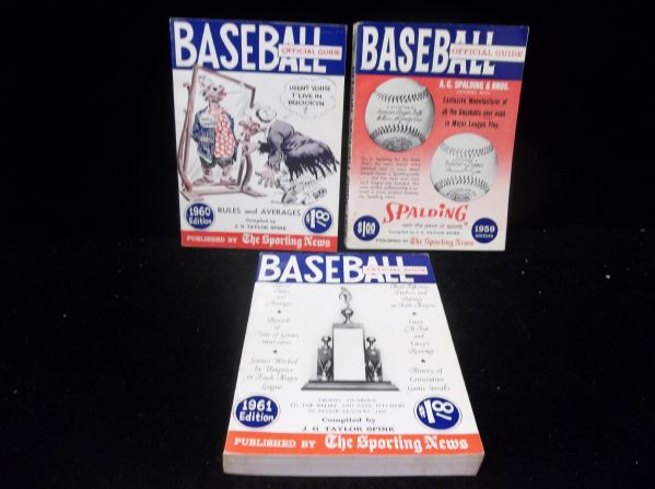 1959, 1960, 1961 The Sporting News Baseball Guides