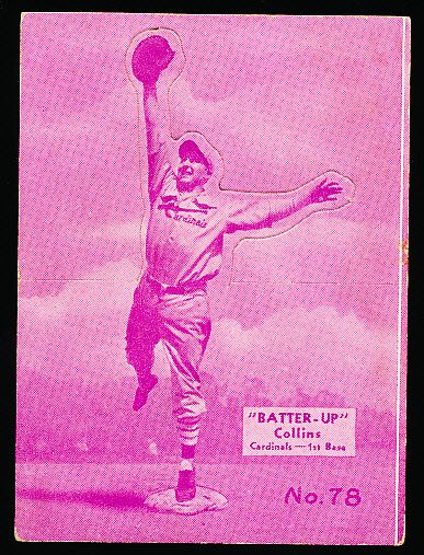 1934-36 Batter Up Bb- #78 Collins, Cardinals- Purple tint