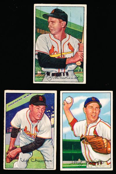 1952 Bowman Bb- 8 Diff. Cardinals