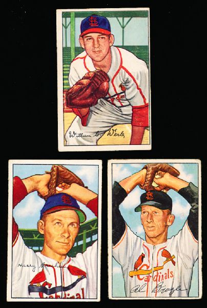 1952 Bowman Bb- 5 Diff. Cardinals