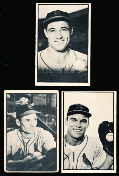 1953 Bowman Bb- B&W- 3 Diff. Cardinals
