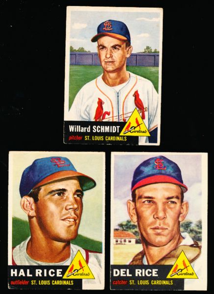 1953 Topps Bb- 3 Diff. Cardinals