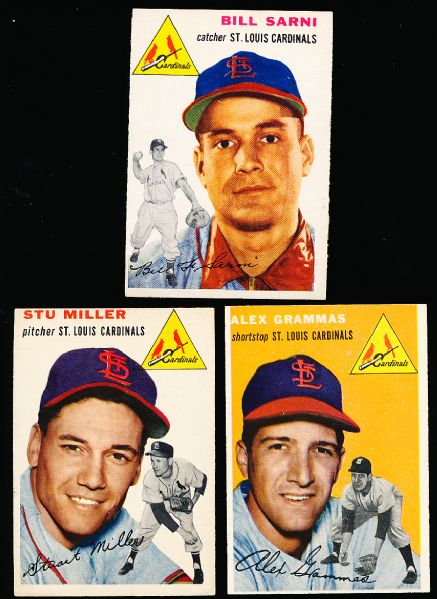 1954 Topps Bb- 3 Diff. Cardinals
