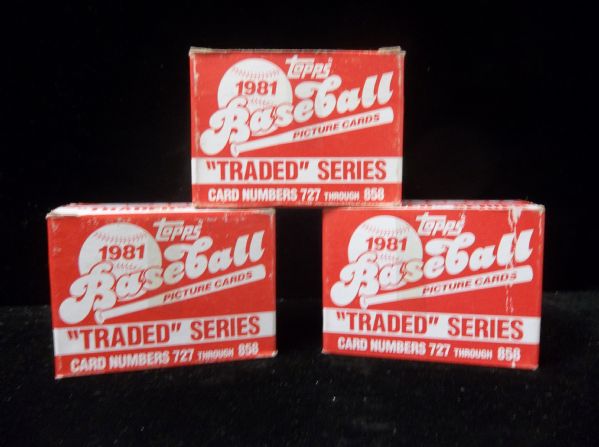 1981 Topps Traded Baseball Factory Sets of 132 Cards- 3 Sets