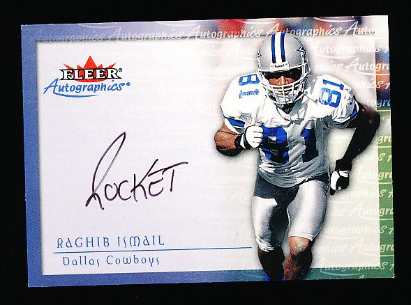 2000 Fleer Tradition Ftbl.- “Autographics”- Raghib Ismail, Cowboys