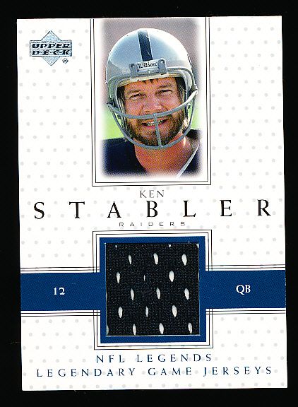 2000 Upper Deck Legends Ftbl.- “Legendary Jerseys”- #LJ-KS Ken Stabler, Raiders