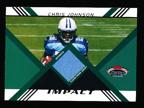 2008 Stadium Club Ftbl.- “Impact Relics”- #IR-CJO Chris Johnson, Titans- #596/1349