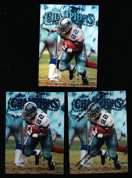 1997 Finest Ftbl. #290 Emmitt Smith Silver, Cowboys- 3 Diff. Cards