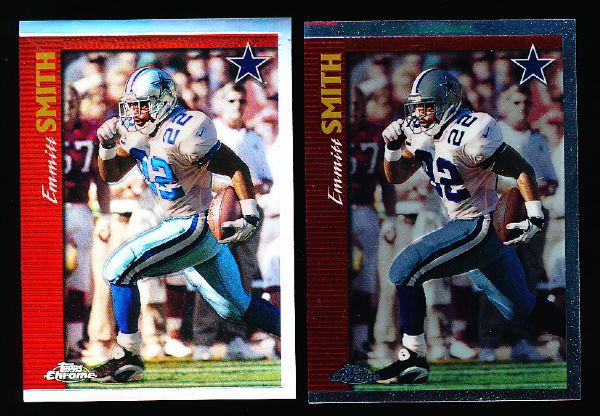 1997 Topps Chrome Ftbl. #81 Emmitt Smith- 2 Diff. Cards