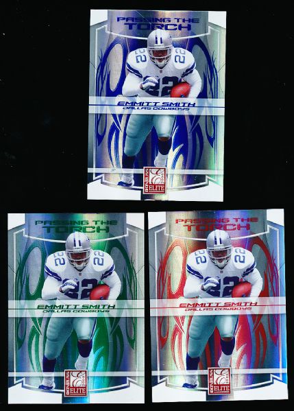 2008 Donruss Elite Ftbl. “Passing the Torch” #2 Emmitt Smith/ M. Barber- 3 Diff. Cards