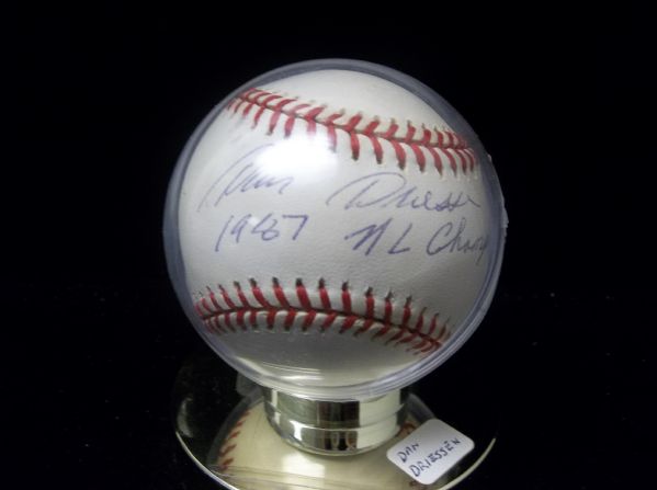 Dan Driessen Autographed Official NL Leonard Coleman Baseball