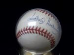 Luther Hackman Autographed Official NL Leonard Coleman Baseball